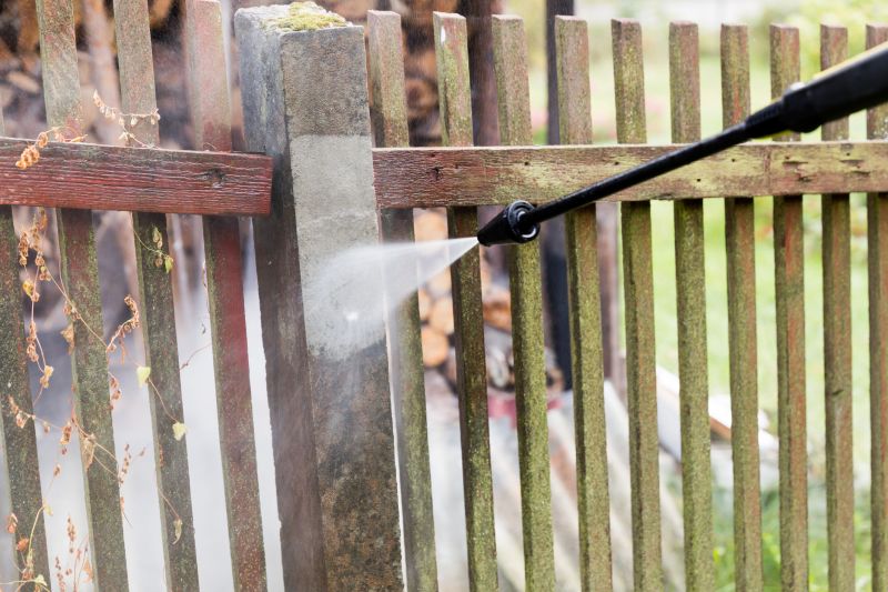 Powerwashing a fence